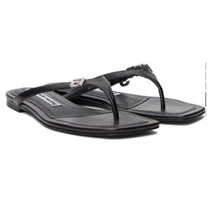 Alexander Wang Black Ivy Thong Flat Sandals